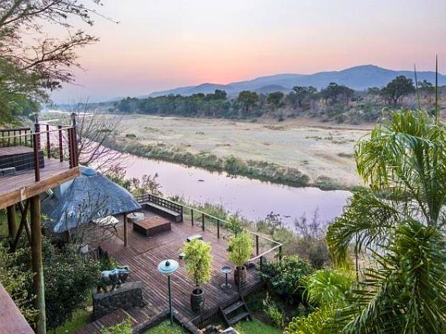 Riverside lodge deck near the Kruger gateway